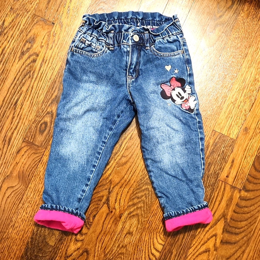 Gap Disney Fleece Lined Ruffle Jean's 4T